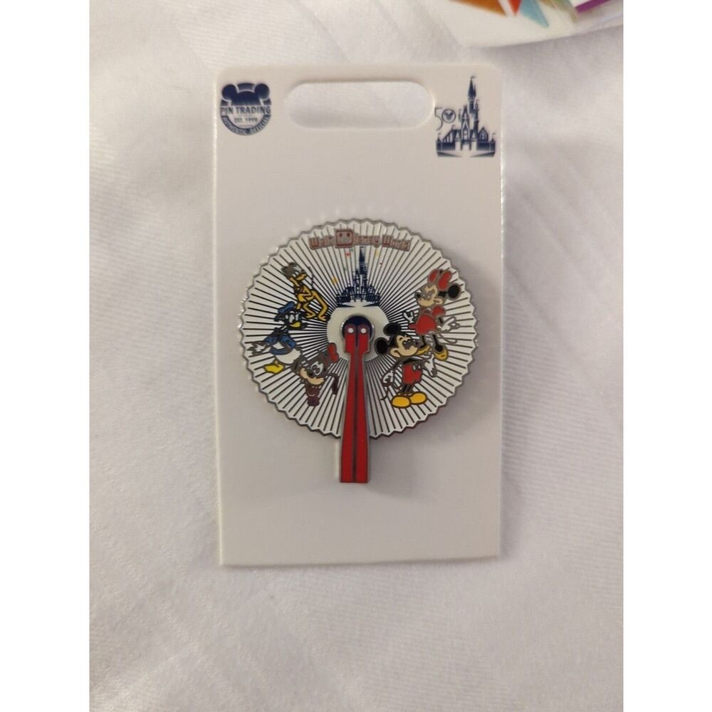 New Disney World Parks 50th Anniversary Vault Series Vintage Fab 5 Fan Pin
